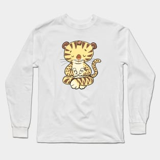 little tiger in rest and meditation Long Sleeve T-Shirt